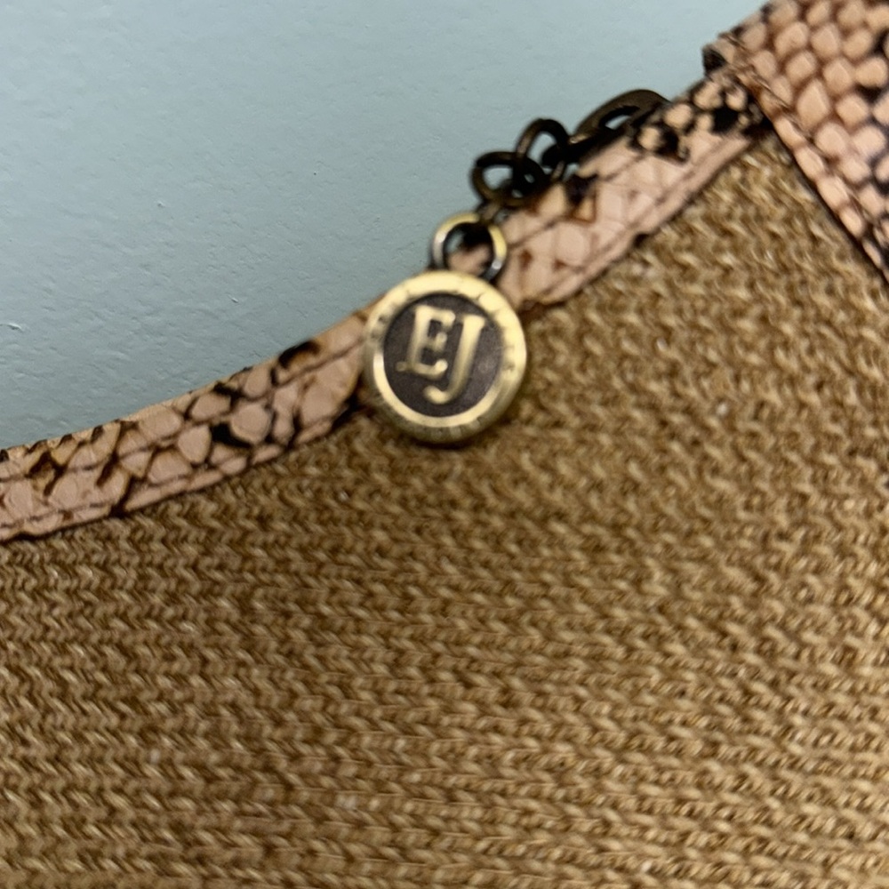 ERIC JAVITAS New York Squishee hobo bag Vintage Snake Skin Straw Bag Purse - Picture 3 of 12